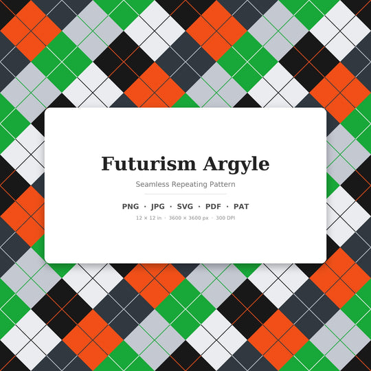Motif sans couture Argyle futuriste | Tissu multicolore (Téléchargement numérique)