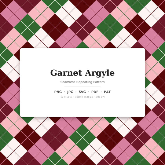 Motif sans couture grenat argyle | Conception de tissu multicolore (téléchargement numérique)