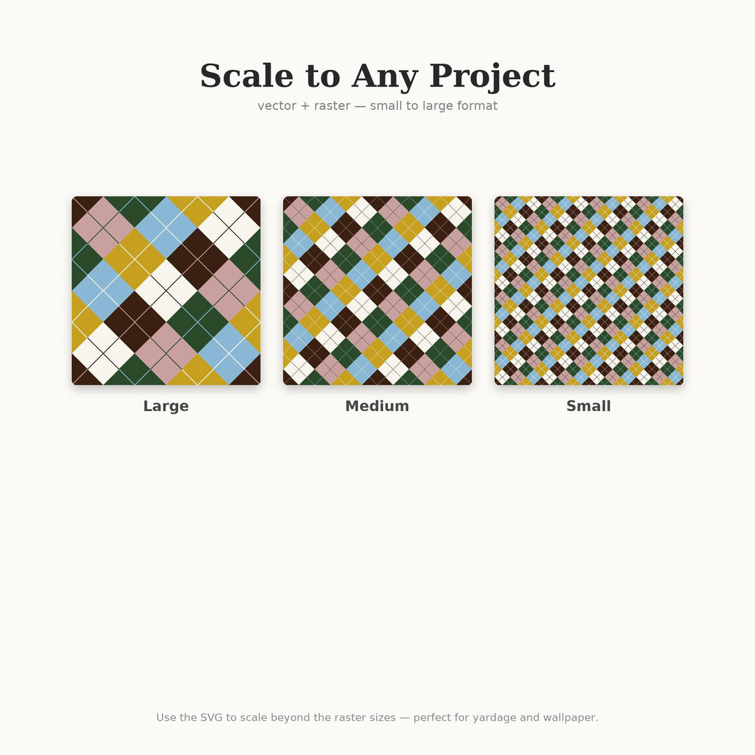 Georgian Era Argyle Seamless Pattern | Multi-Color Digital Paper (Digital Download)