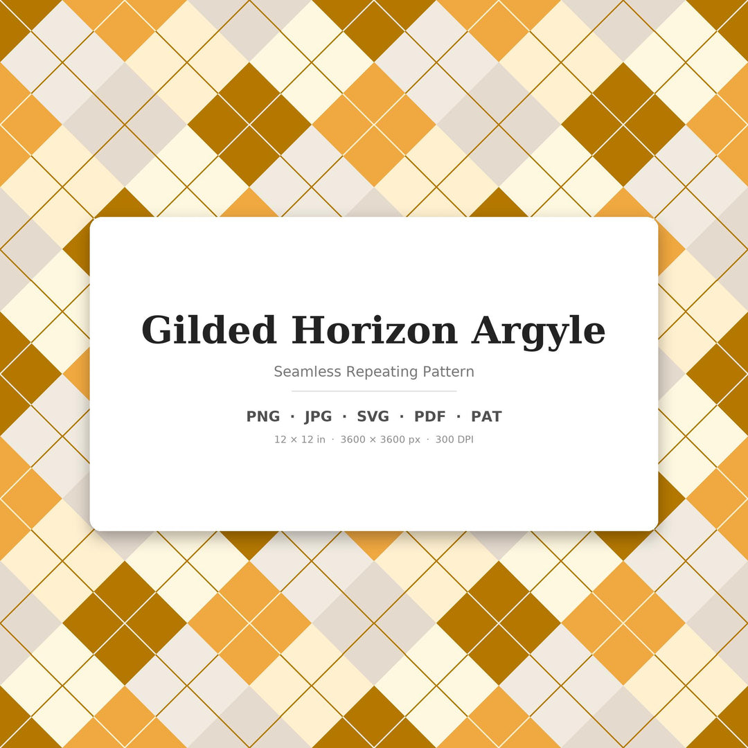 Gilded Horizon Argyle Seamless Pattern | Multi-Color Digital Paper (Digital Download)