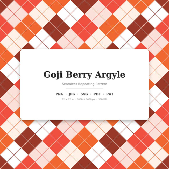 Motif Argyle sans couture Goji | Argyle Baies de Goji Multi-couleurs | .png .jpg .svg .pdf .pat | Papier numérique | Tissu et Design de surface
