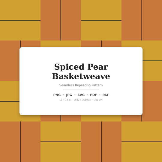 Spiced Pear Basketweave seamless pattern set — main preview