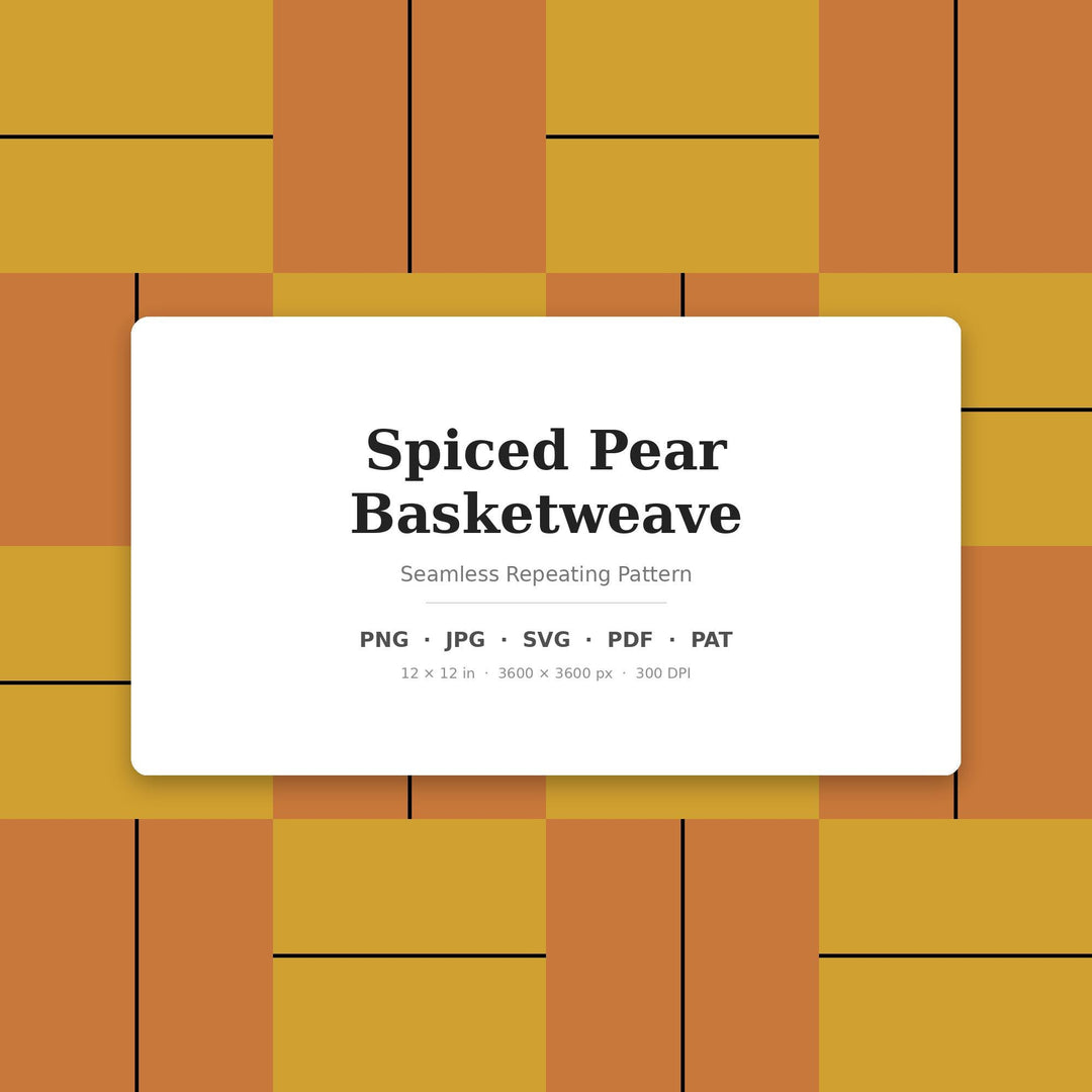 Spiced Pear Basketweave Seamless Pattern | Autumn Harvest Digital Paper (Digital Download)