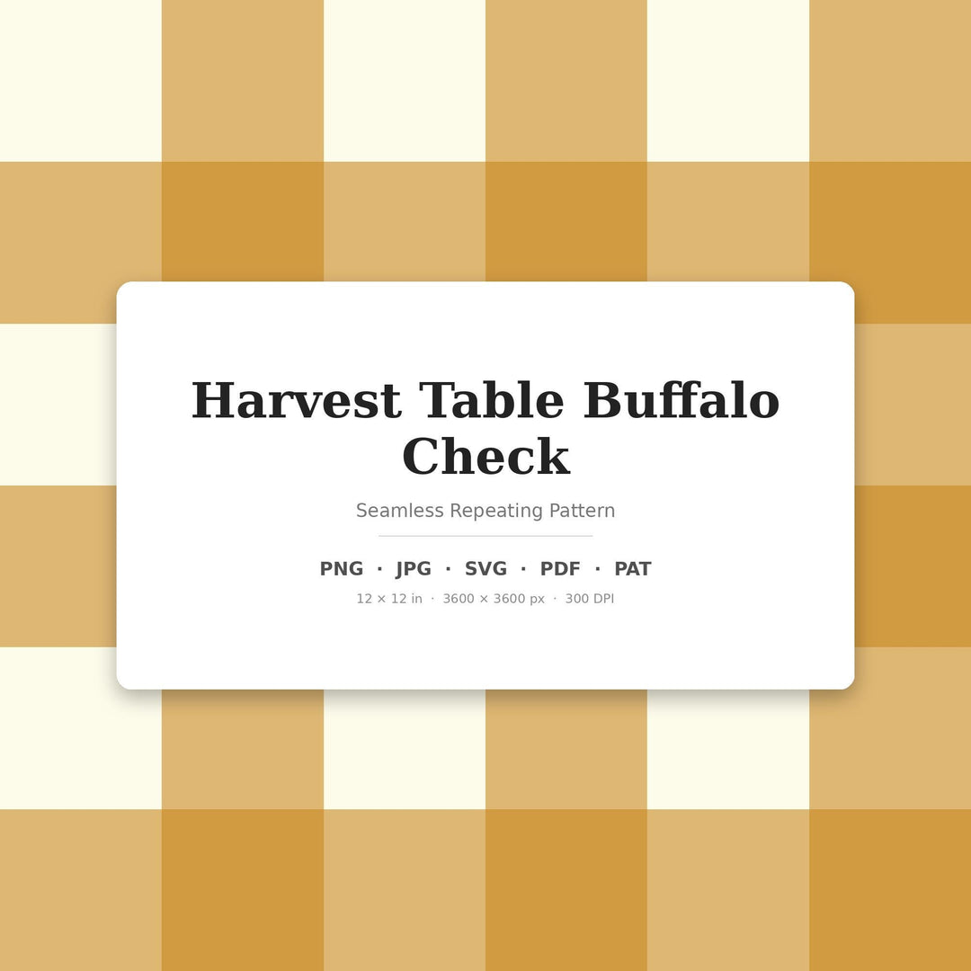 Harvest Buffalo Check Seamless Pattern | Harvest Table Buffalo Check | .png .jpg .svg .pdf .pat | Digital Paper | Fabric & Surface Design