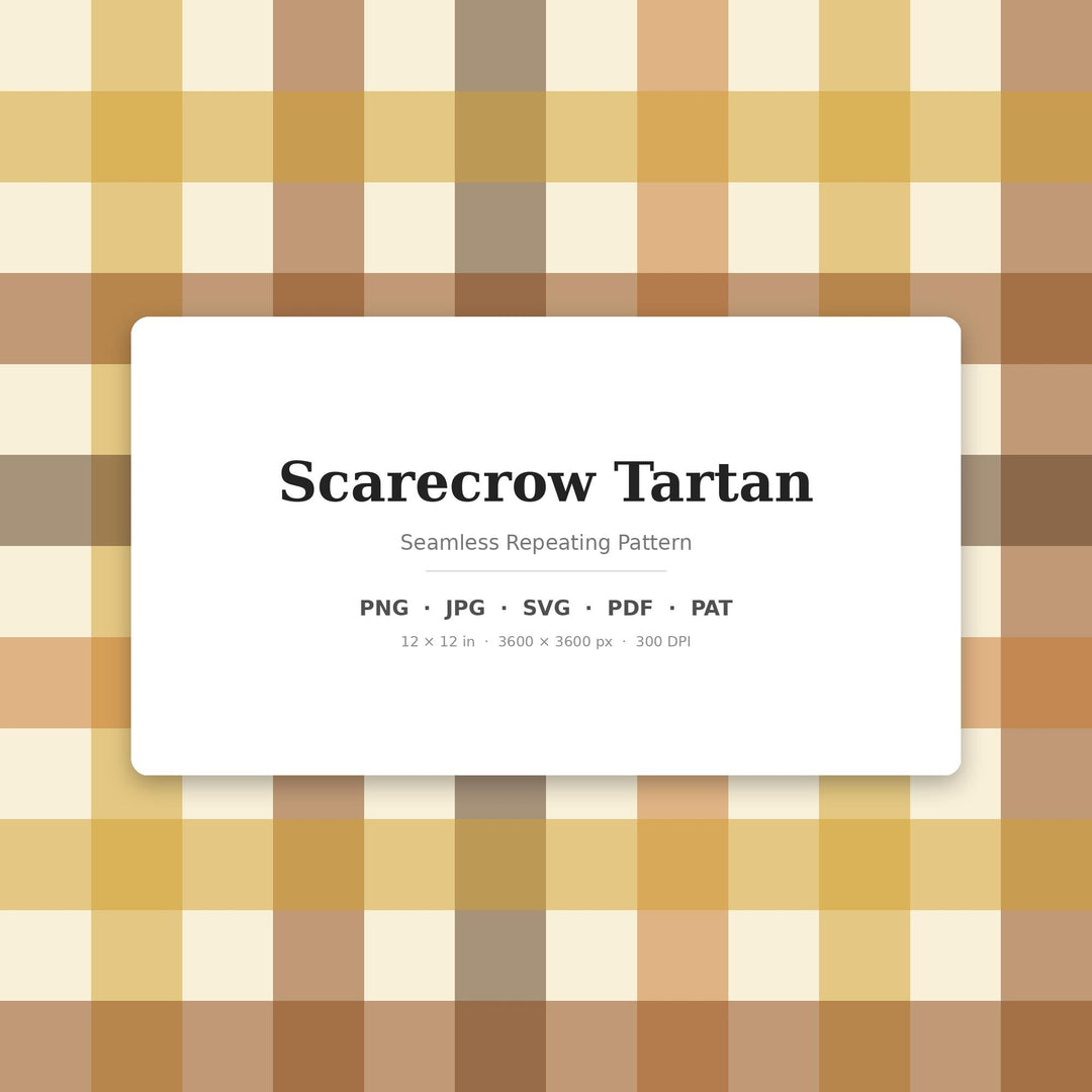 Scarecrow Tartan Seamless Pattern | Fall Autumn Digital Paper (png, jpg, svg, pdf, pat)