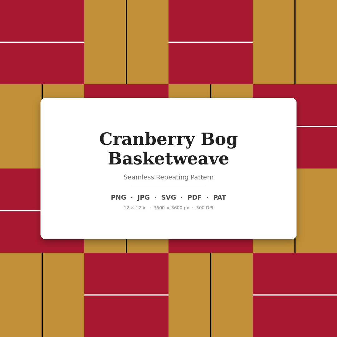 Cranberry Basketweave Seamless Pattern | Multi-Color Cranberry Bog Basketweave | .png .jpg .svg .pdf .pat | Digital Paper