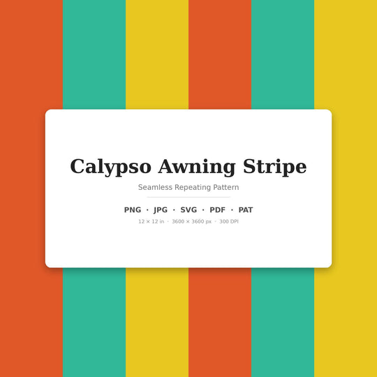 Calypso Awning Stripe seamless pattern set — main preview