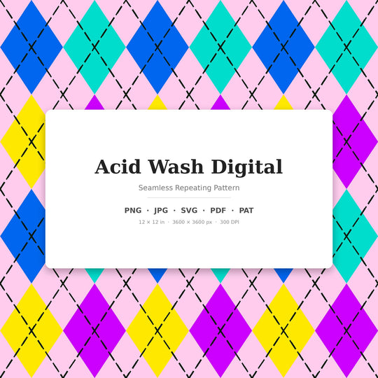Acid Classic Argyle seamless pattern set — main preview