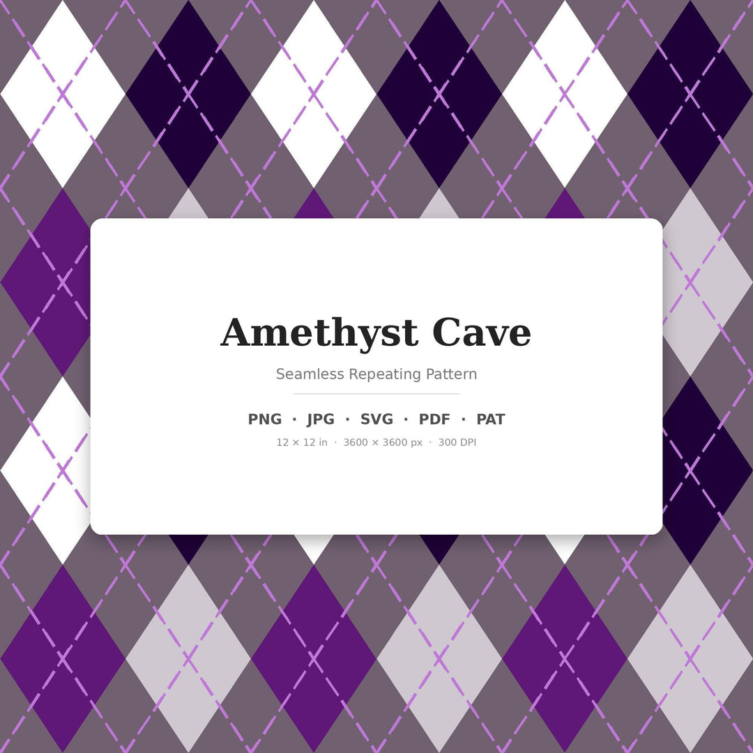 Amethyst Cave Argyle Seamless Pattern | Digital Paper (Digital Download)