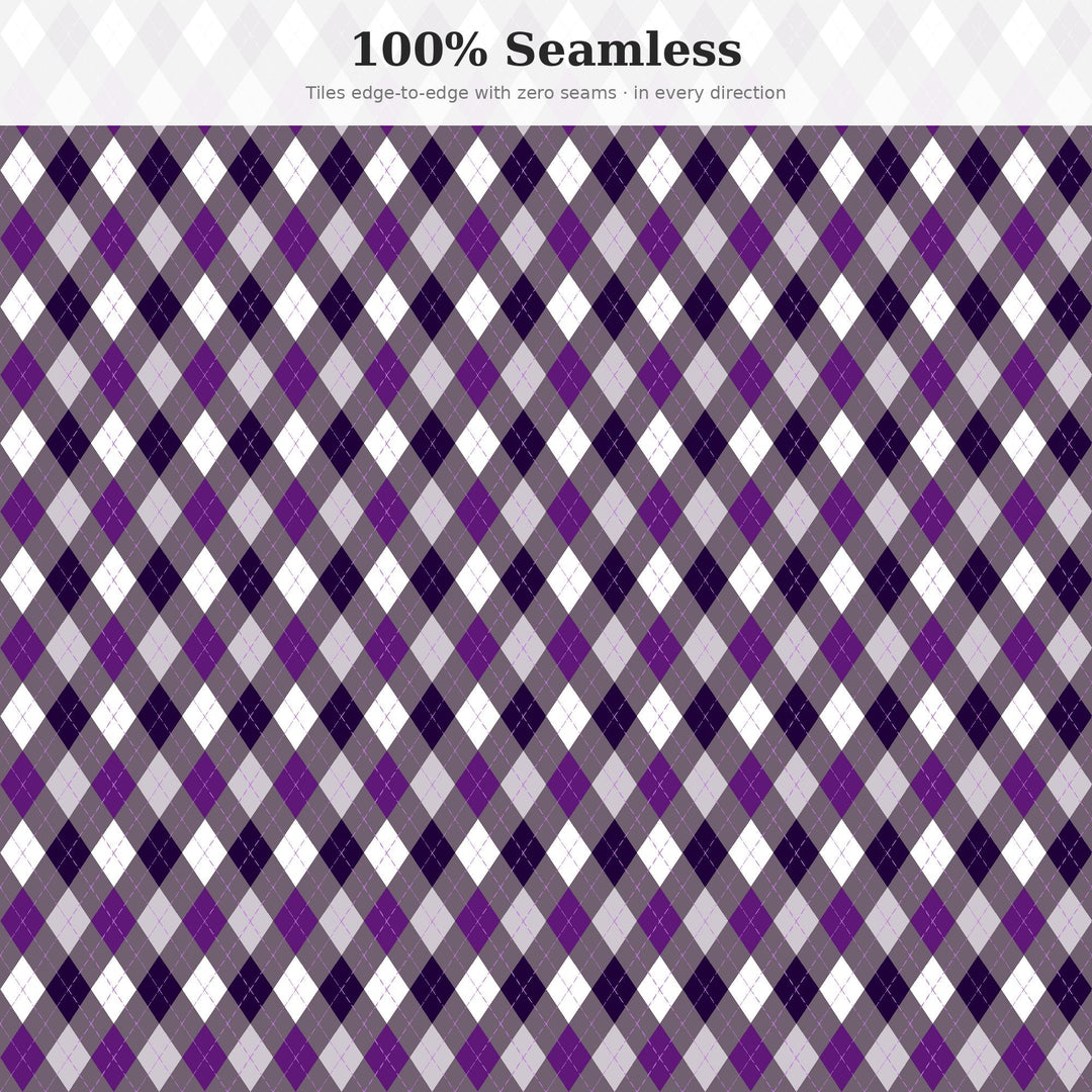 Amethyst Cave Argyle Seamless Pattern | Digital Paper (Digital Download)