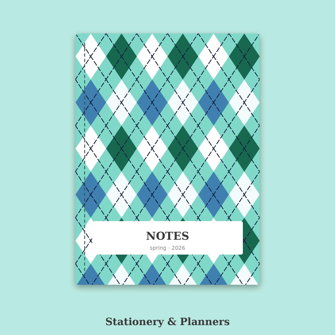 Aquamarine Classic Argyle Seamless Pattern | Multi-Color Digital Paper (Digital Download)