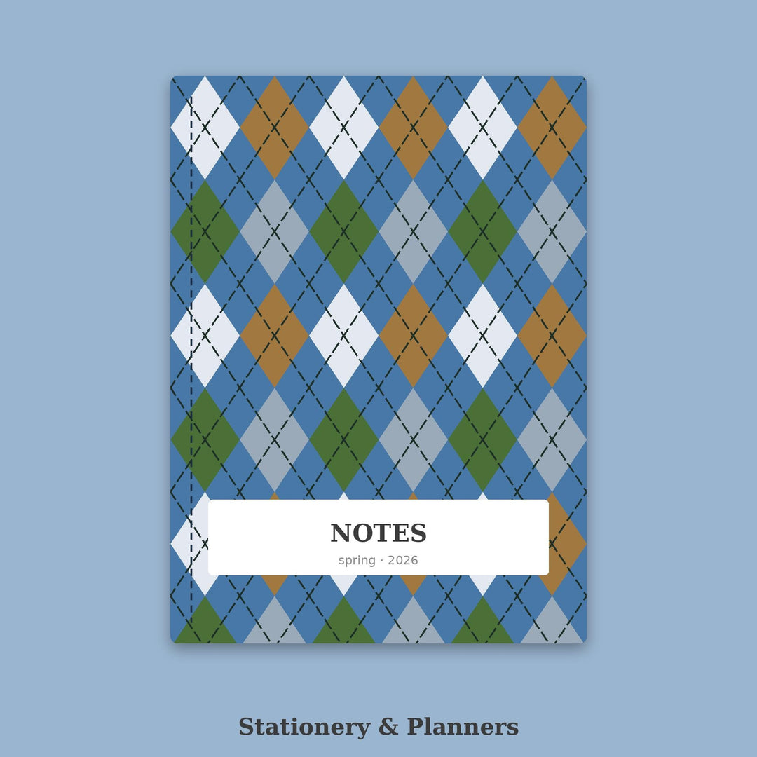 Blue Ridge Mountains Argyle Seamless Pattern | Digital Fabric Design (Digital Download)