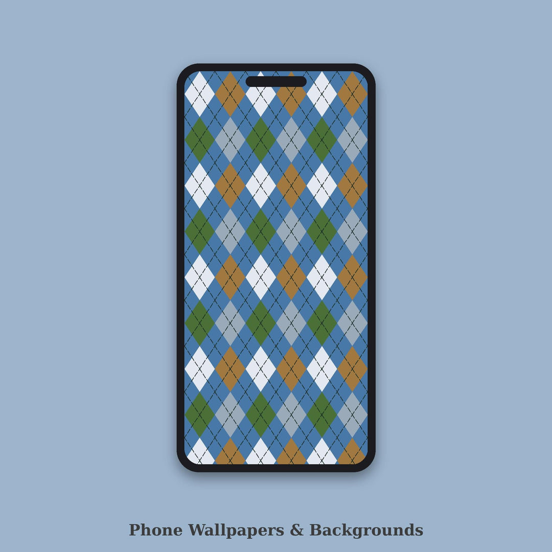 Blue Ridge Mountains Argyle Seamless Pattern | Digital Fabric Design (Digital Download)