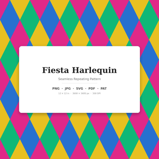 Fiesta Harlequin seamless pattern set — main preview