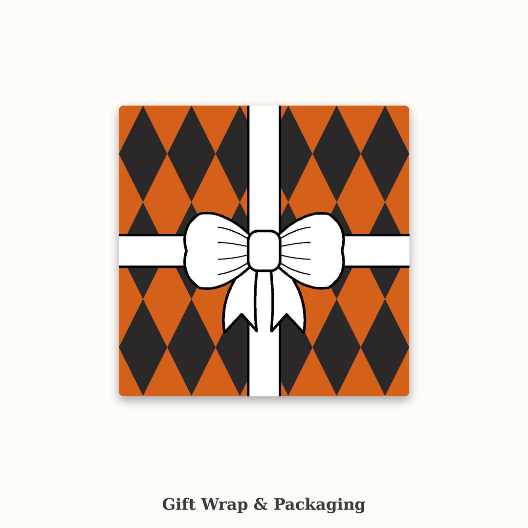 Pumpkin Row Harlequin Seamless Pattern | Orange Charcoal Diamonds (Digital Download)