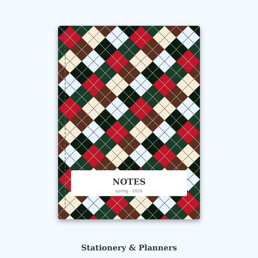 Christmas Tree Farm Argyle Seamless Pattern (Digital Download)