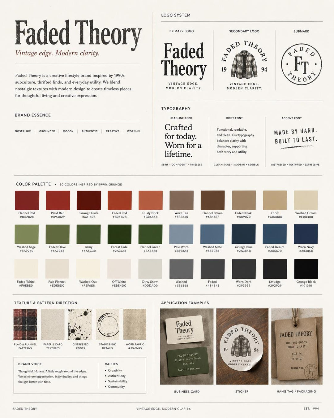 1990s Grunge Color Palette | 30 Colors | Hex RGB CMYK | Color Guide | Procreate Swatches + ASE | Digital Download