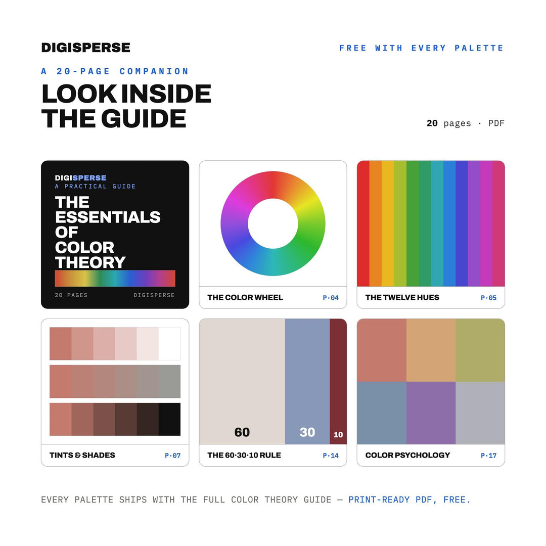 Muted Rainbow Color Palette | 30 Colors | Hex RGB CMYK | Procreate Swatches + ASE | Digital Download