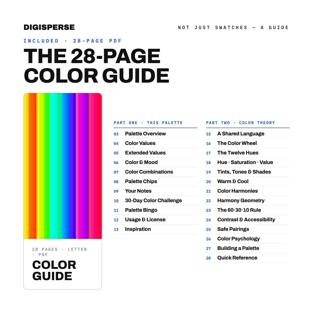 80s Neon Color Palette | 30 Procreate Swatches, ASE Guide (Digital Download)