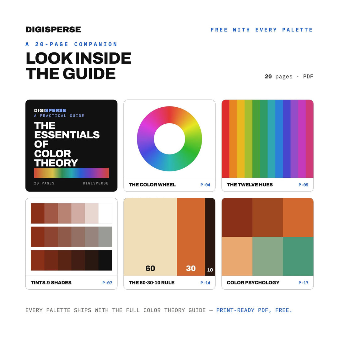 Copper Desert Color Palette | 30 Colors | Hex RGB CMYK | Color Guide | Procreate Swatches + ASE | Digital Download