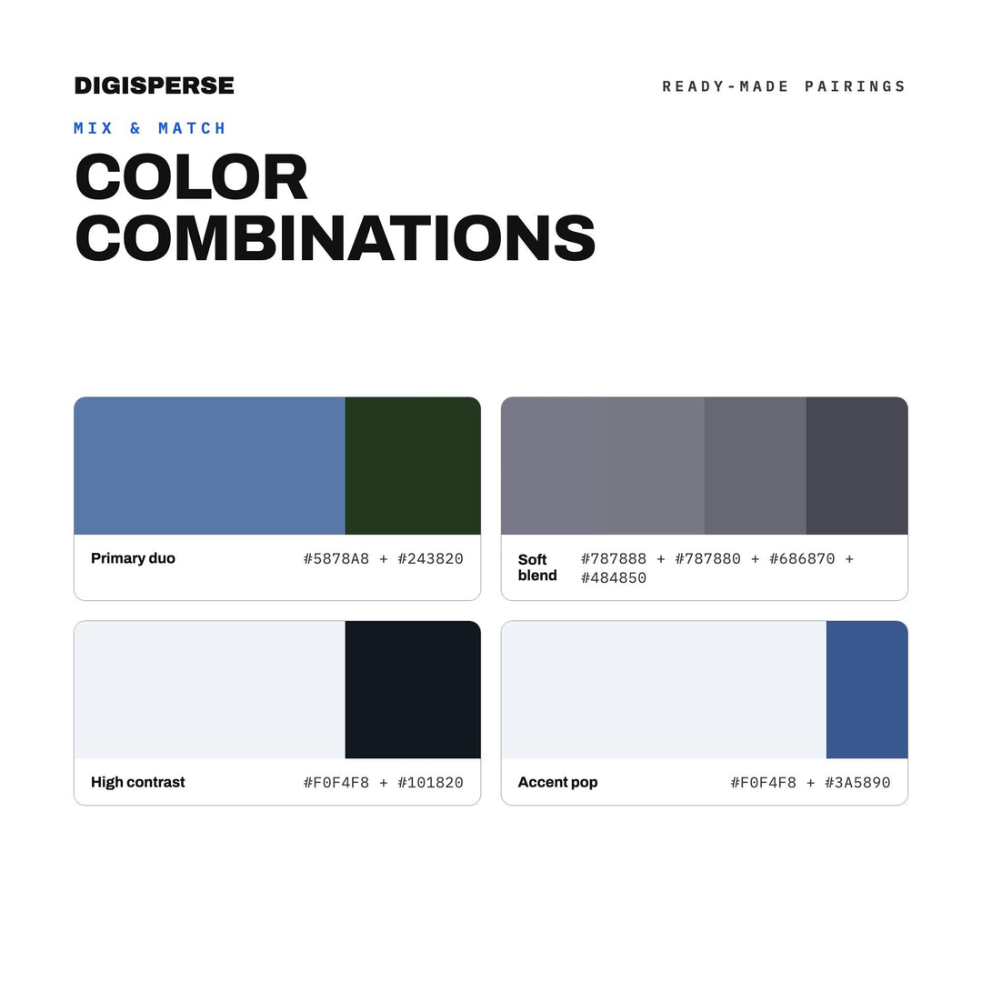 Fjord Blue Color Palette | 30 Colors | Hex RGB CMYK | Color Guide | Procreate Swatches + ASE | Digital Download