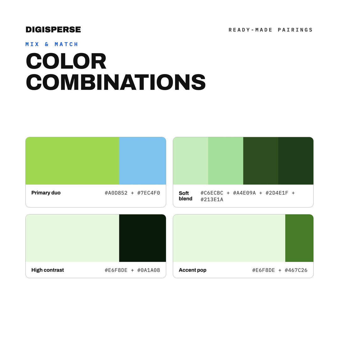 Rainforest Canopy Color Palette | 30 Colors | Hex RGB CMYK | Color Guide | Procreate Swatches + ASE | Digital Download