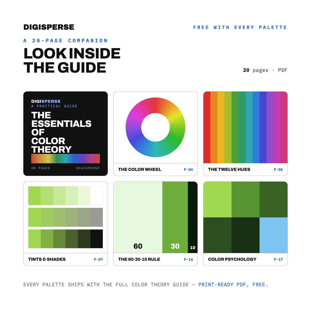 Rainforest Canopy Color Palette | 30 Colors | Hex RGB CMYK | Color Guide | Procreate Swatches + ASE | Digital Download