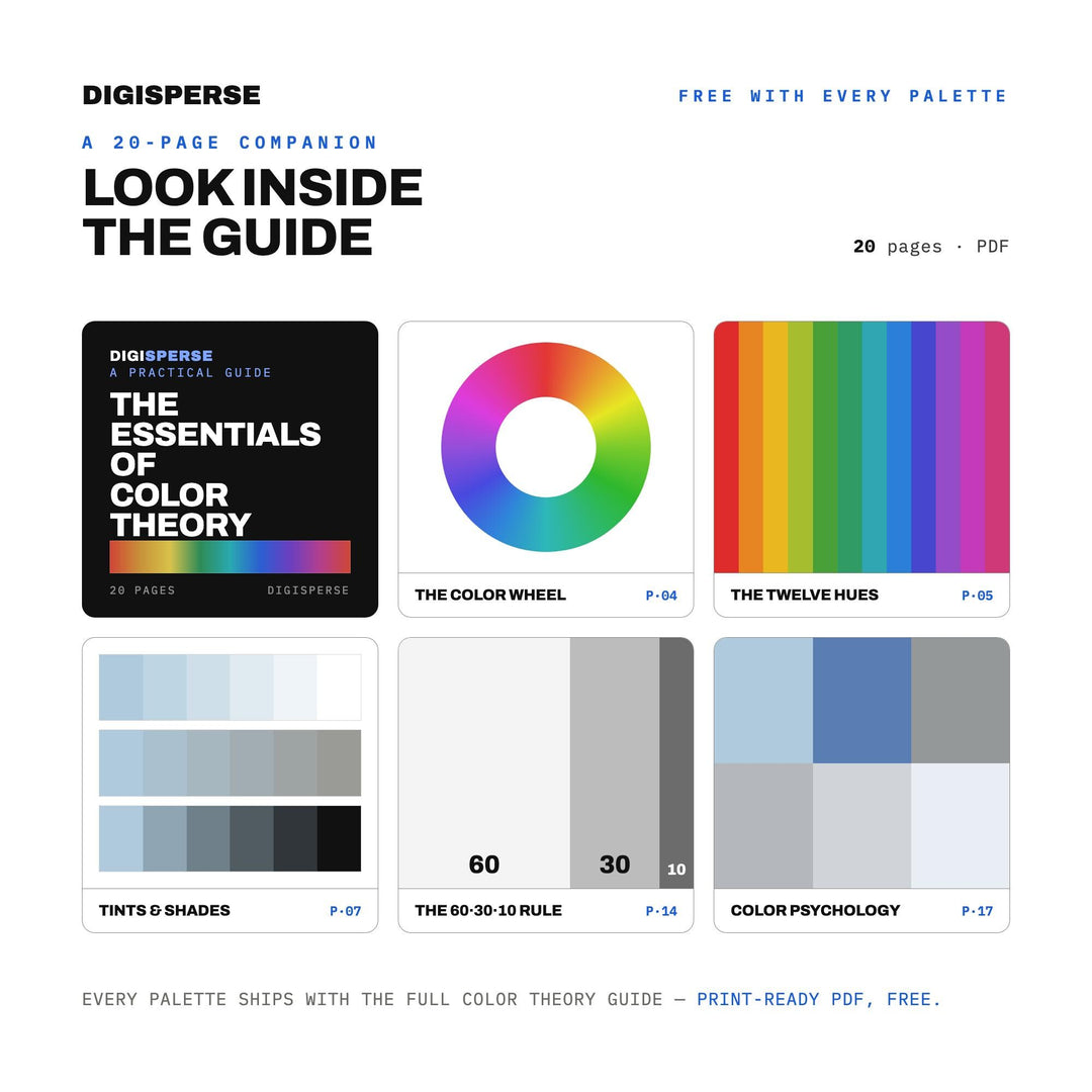 Fog On The Water Color Palette | 30 Colors | Hex RGB CMYK | Color Guide | Procreate Swatches + ASE | Digital Download