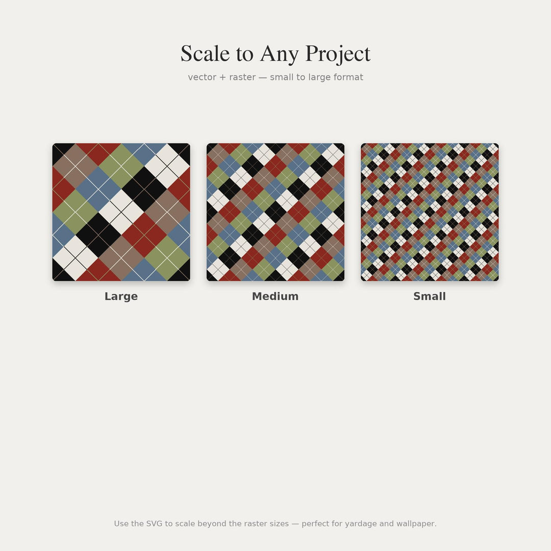1990s Grunge Argyle Digital Paper for Retro Craft Projects, Seamless Moody Diamond Grid for Fabric and Scrapbooking