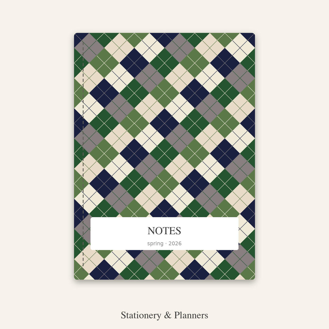Dark Academia Argyle Digital Paper for Preppy Craft Projects, Seamless Collegiate Green Diamond Check for Sewing and Journals