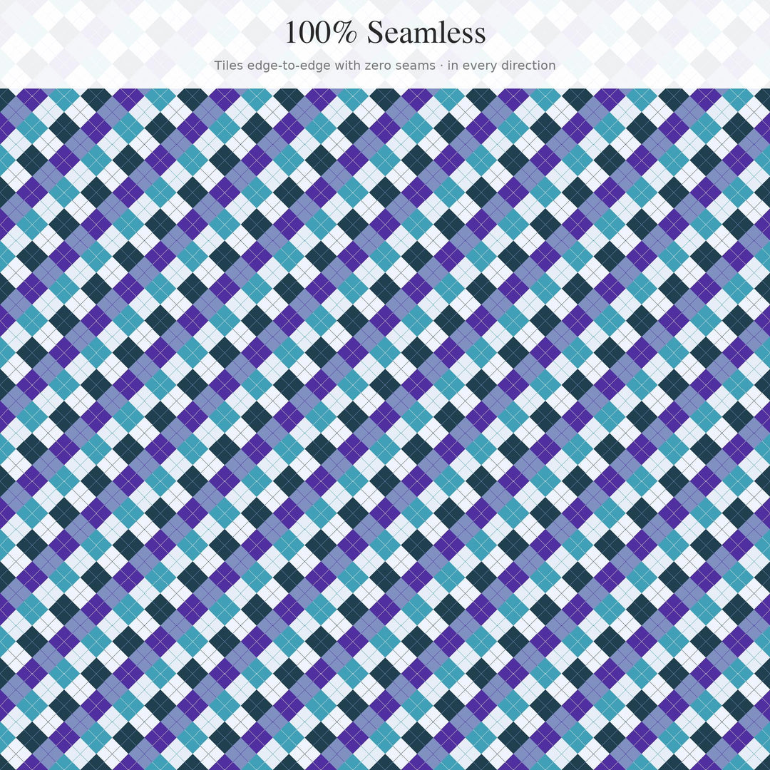 Ambient Interface Argyle Digital Paper for Modern Craft Projects, Seamless Calm Diamond Check for Fabric Printing and Scrapbooking