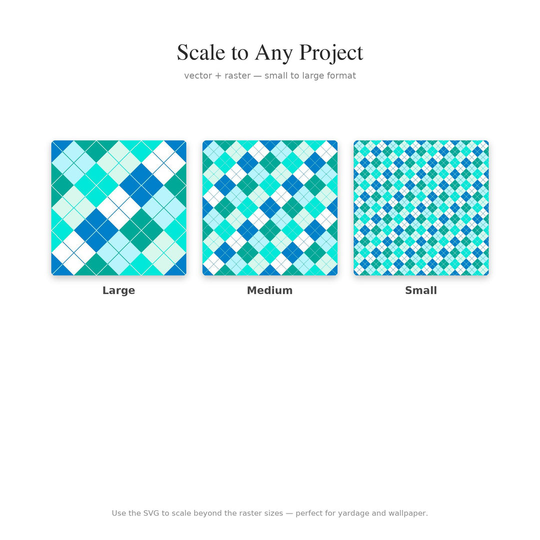 Apatite Argyle Digital Paper for Gemstone Craft Projects, Seamless Blue Diamond Check for Fabric Printing and Scrapbooking