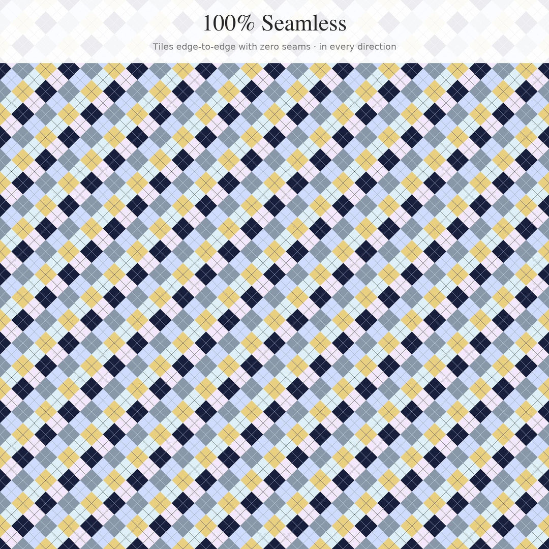 Astral Plane Argyle Digital Paper for Celestial Craft Projects, Seamless Cosmic Diamond Lattice for Fabric and Scrapbooking