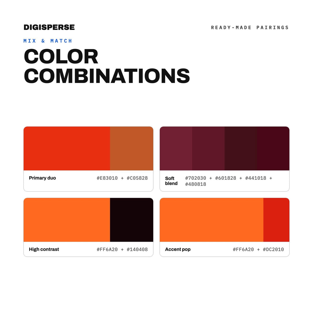 Red Horizon Color Palette | 30 Colors | Hex RGB CMYK | Color Guide | Procreate Swatches + ASE | Digital Download