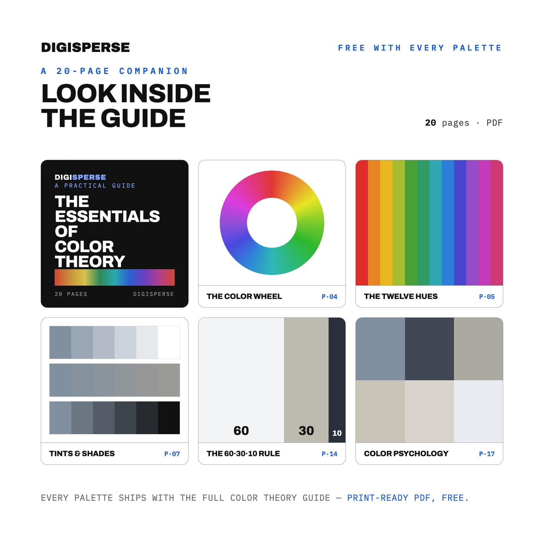 Silver Fog Color Palette | 30 Colors | Hex RGB CMYK | Color Guide | Procreate Swatches + ASE | Digital Download