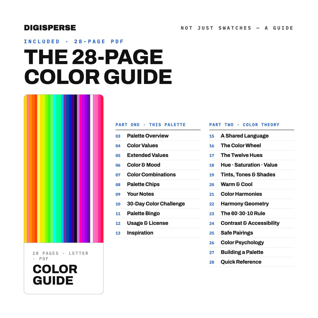 Psychedelic Poster Color Palette | 30 Colors | Hex RGB CMYK | Color Guide | Procreate Swatches + ASE | Digital Download