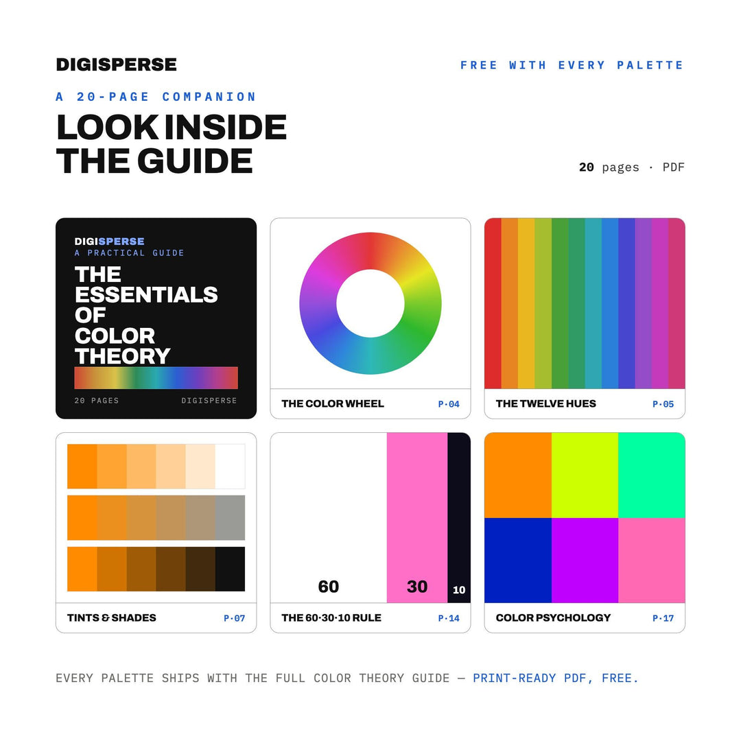 Psychedelic Poster Color Palette | 30 Colors | Hex RGB CMYK | Color Guide | Procreate Swatches + ASE | Digital Download