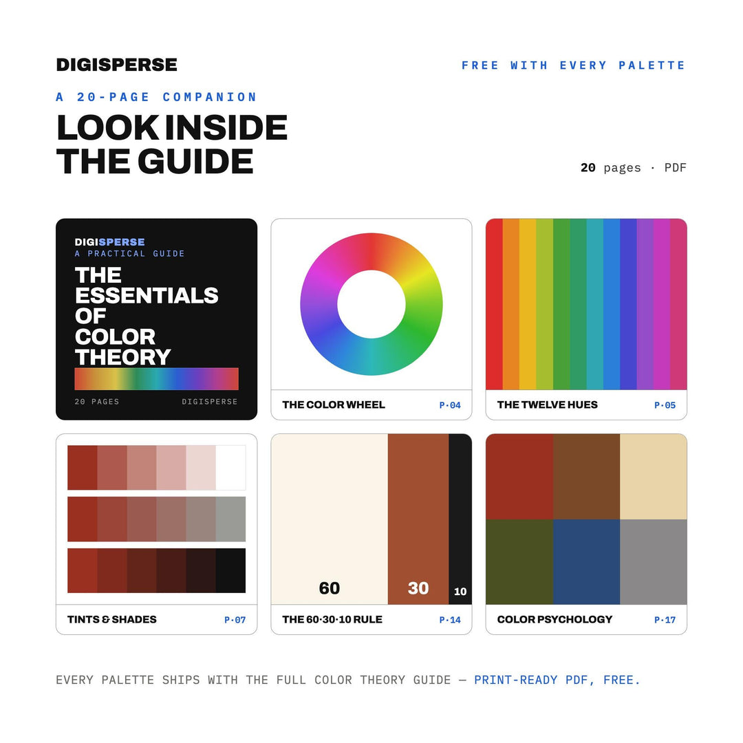 Colonial America Color Palette | 30 Hex RGB CMYK Swatches (Digital Download)