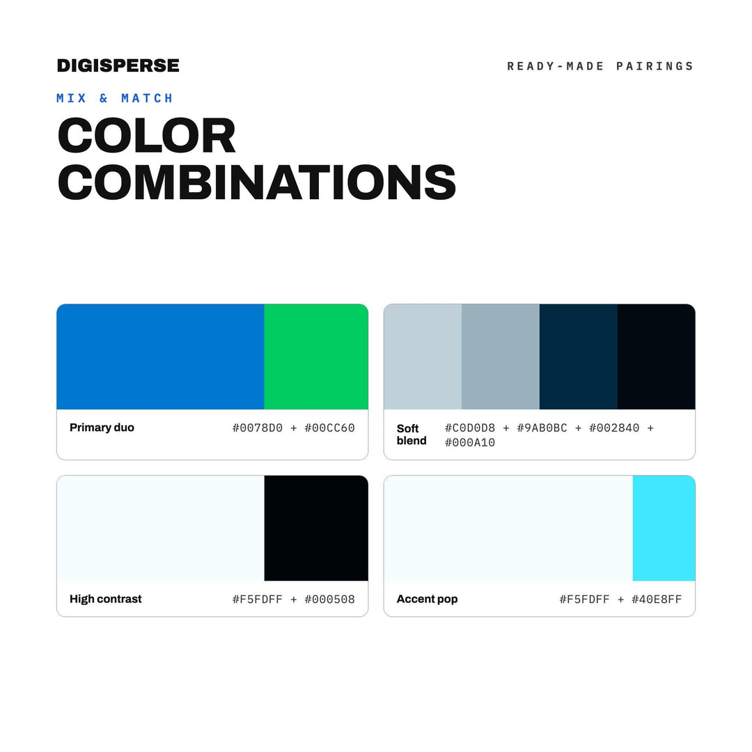 Data Stream Color Palette | 30 Procreate Swatches, ASE Guide (Digital Download)