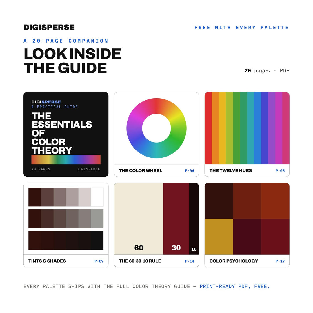 Balsamic Color Palette | 30 Deep Rich Tones, HEX, RGB, CMYK (Digital Download)