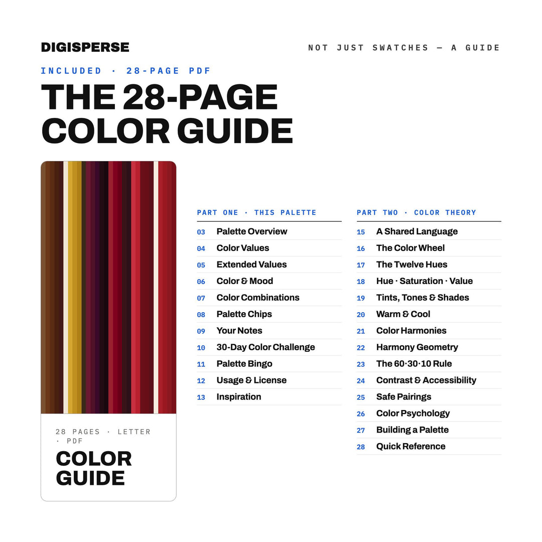Bordeaux Wine Color Palette | 30 Procreate Swatches, ASE, PDF Guide (Digital Download)