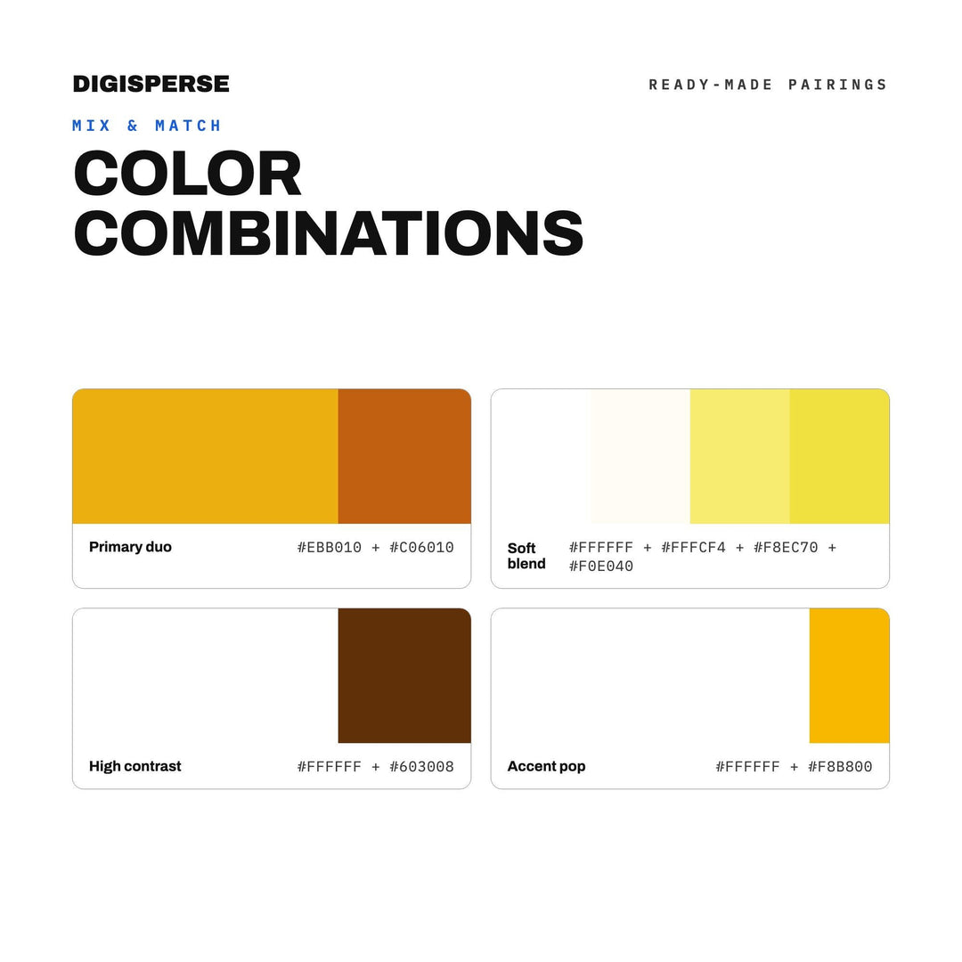 Golden Turmeric Color Palette | 30 Procreate Swatches, HEX, RGB, CMYK (Digital Download)