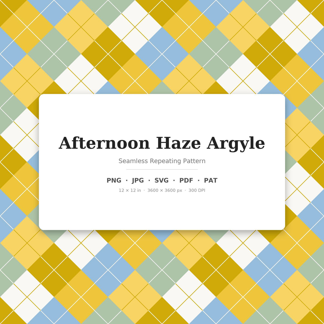 Afternoon Haze Argyle Digital Paper for Dreamy Craft Projects, Seamless Golden Diamond Check for Fabric and Scrapbooking