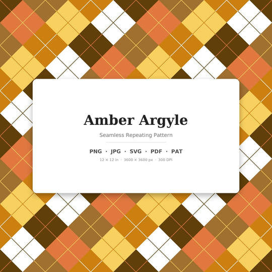 Aged Whiskey Argyle seamless pattern set — main preview