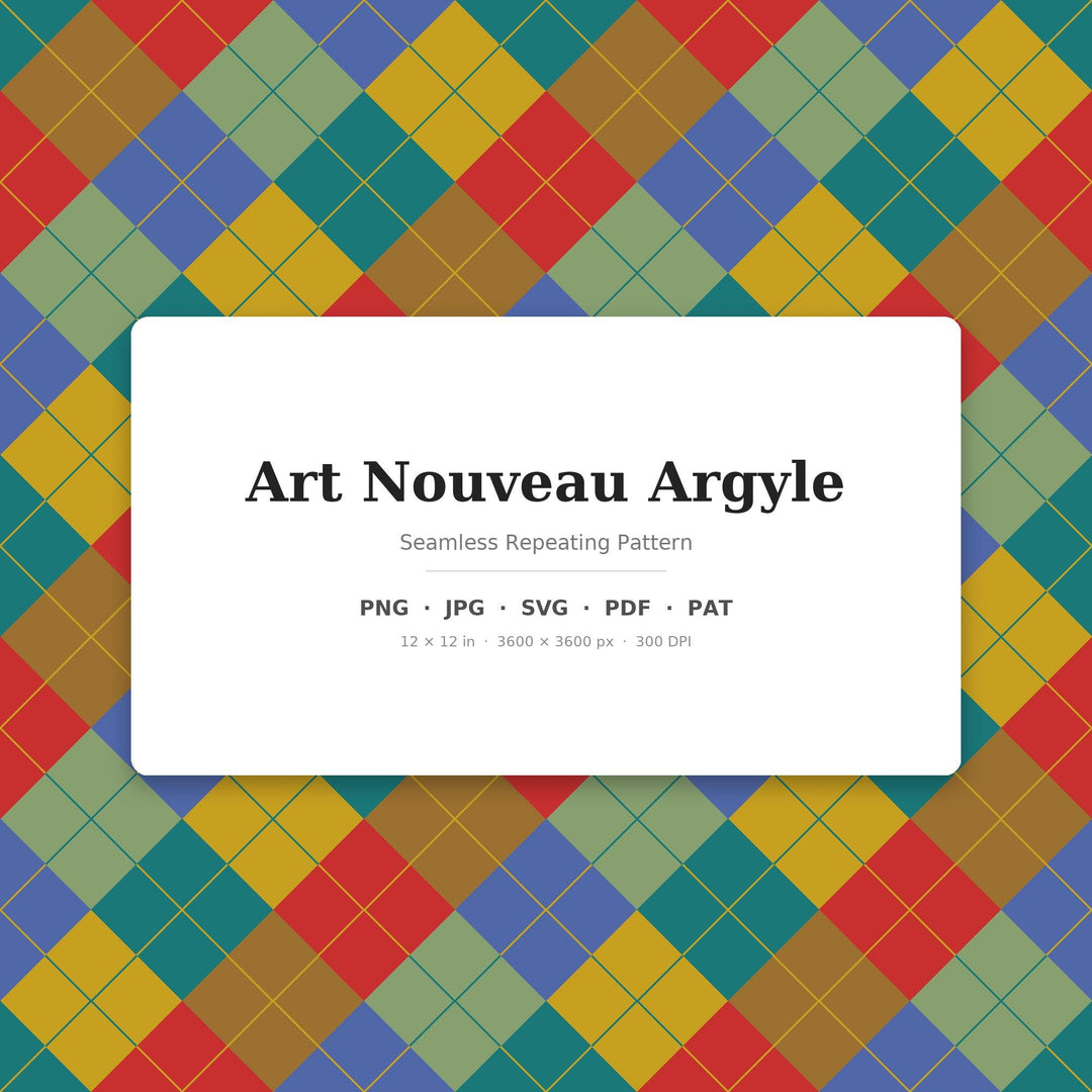 Art Nouveau Argyle Digital Paper for Elegant Craft Projects, Seamless Vintage Diamond Lattice for Fabric Printing and Scrapbooking