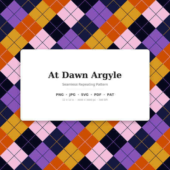 At Dawn Argyle seamless pattern set — main preview