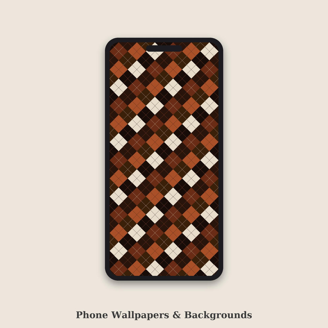 Bitter Chocolate Argyle Seamless Pattern | Fabric & Surface Design (Digital Download)