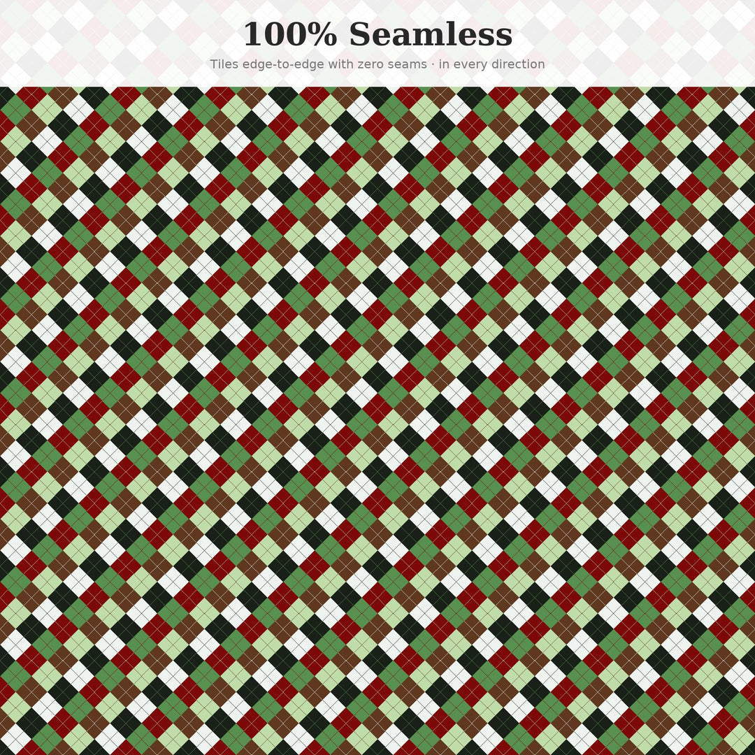 Black Argyle Seamless Pattern | Multi-Color Black Forest Argyle | .png .jpg .svg .pdf .pat | Digital Paper | Fabric & Surface Design