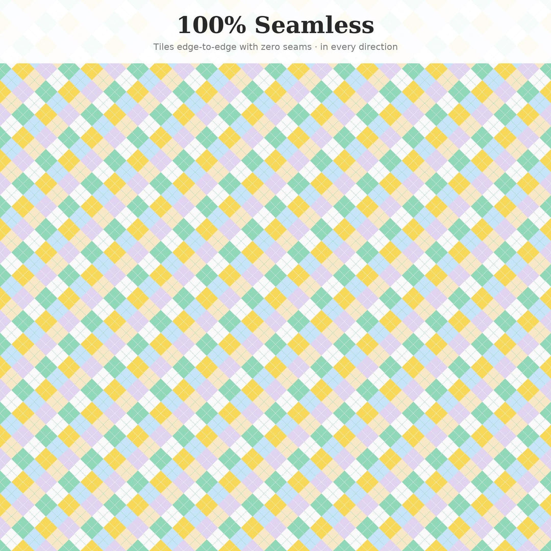 Bliss Argyle Digital Paper for Serene Craft Projects, Seamless Soft Diamond Grid for Fabric and Scrapbooking