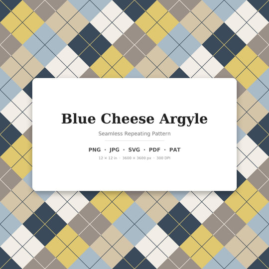 Blue Cheese Argyle seamless pattern set — main preview